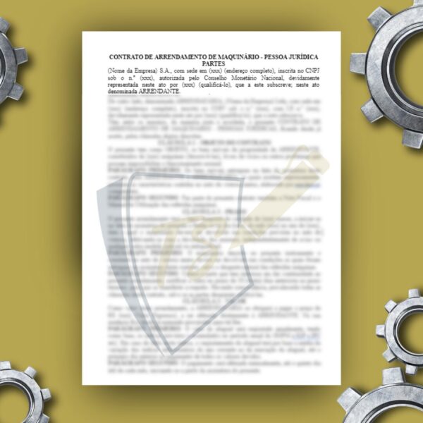 CONTRATO DE ARRENDAMENTO DE MAQUINÁRIO - PESSOA JURÍDICA