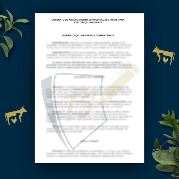 CONTRATO DE ARRENDAMENTO DE PROPRIEDADE RURAL PARA EXPLORAÇÃO PECUÁRIA