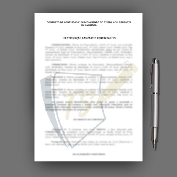 CONTRATO DE CONFISSÃO E PARCELAMENTO DE DÍVIDA COM GARANTIA DE AVALISTA