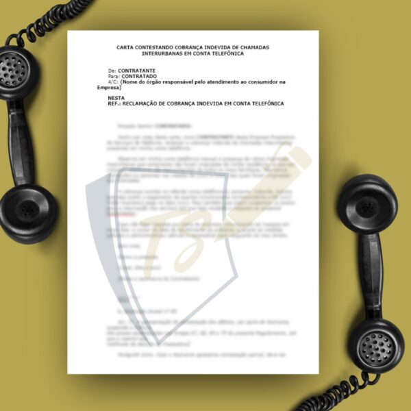 CARTA CONTESTANDO COBRANÇA INDEVIDA DE CHAMADAS INTERURBANAS EM CONTA TELEFÔNICA