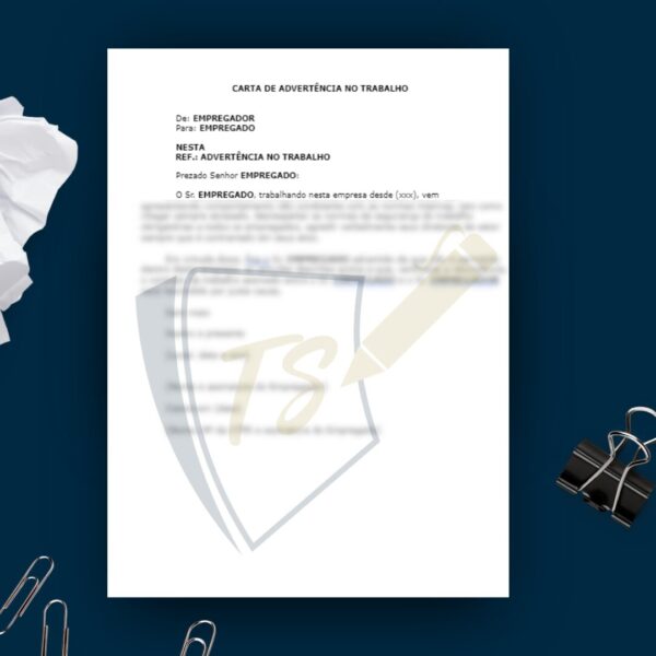 CARTA DE ADVERTÊNCIA NO TRABALHO