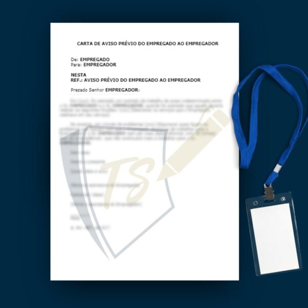 CARTA DE AVISO PRÉVIO DO EMPREGADO AO EMPREGADOR